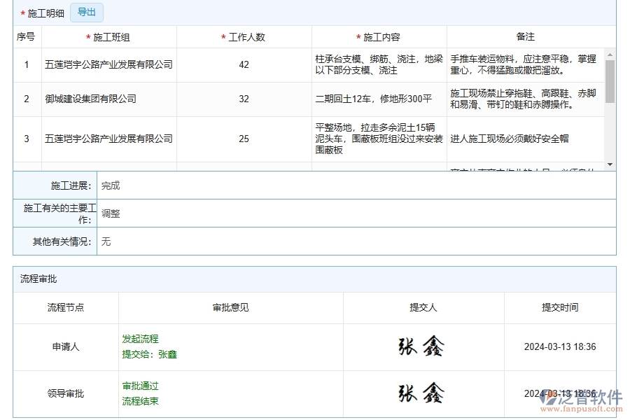 泛普軟件-路橋工程管理系統(tǒng)中施工日志查詢的解決方案