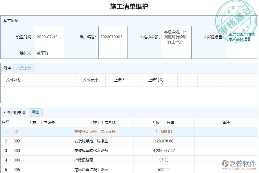 泛普軟件-機(jī)電工程企業(yè)管理系統(tǒng)中施工清單維護(hù)的管控點(diǎn)及作用