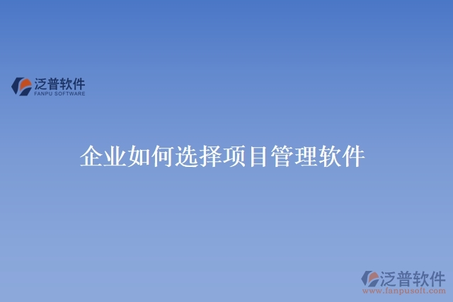 企業(yè)如何選擇項目管理軟件