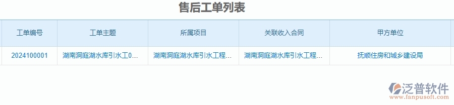 三、泛普軟件-公路工程企業(yè)在售后工單明細(xì)表中需要注意哪些問(wèn)題