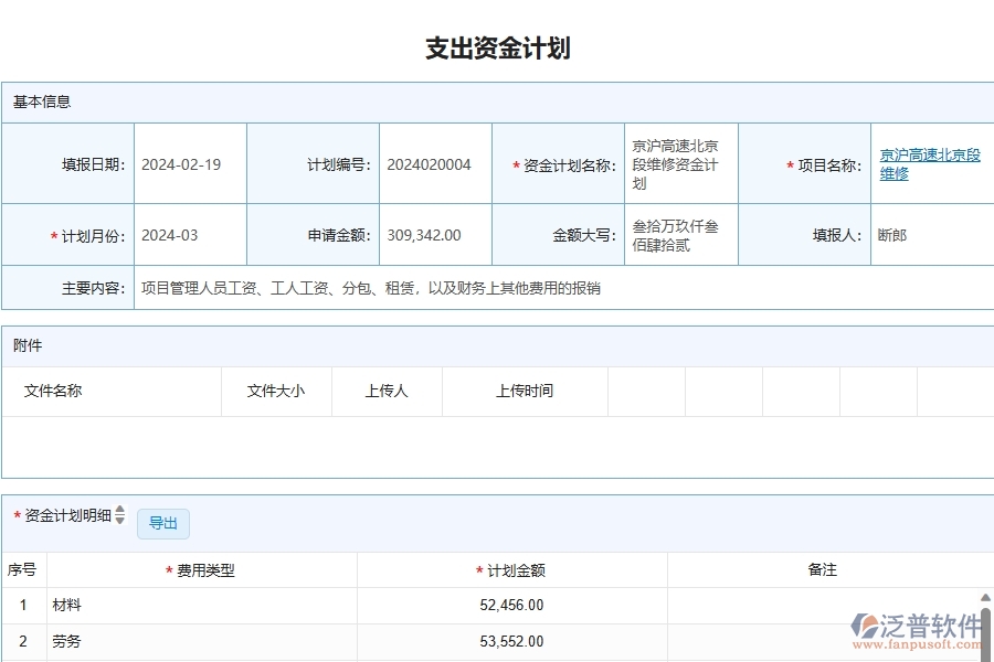 四、泛普軟件-公路工程管理系統(tǒng)在資金計(jì)劃中的應(yīng)用場景