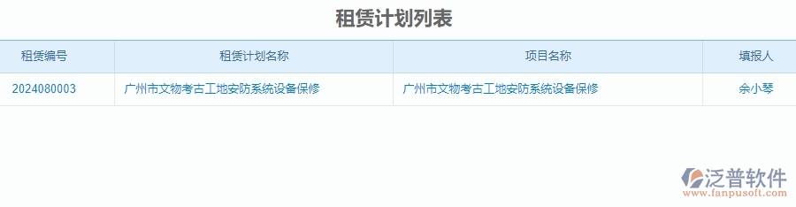二、泛普軟件-安防工程管理系統(tǒng)中租賃計(jì)劃管理的注意事項(xiàng)