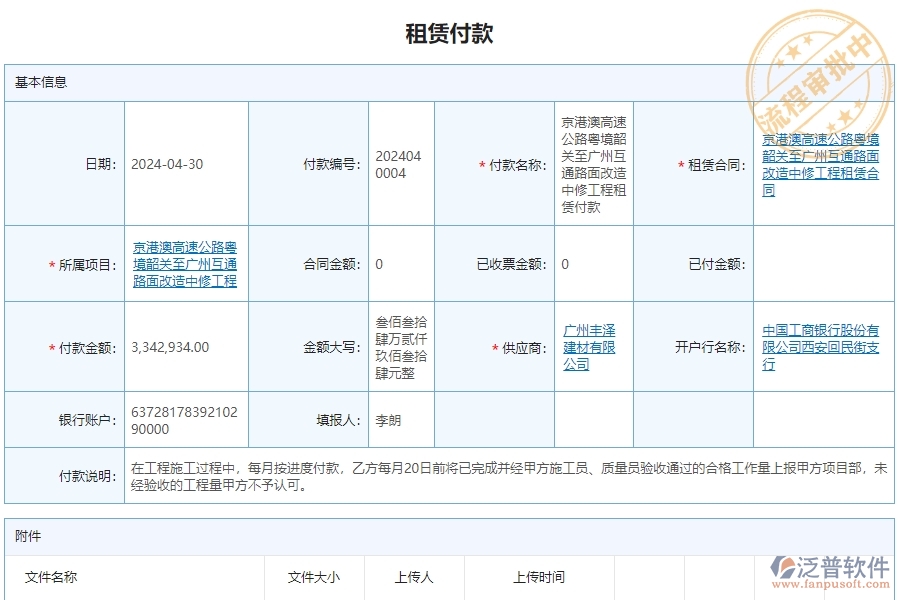 三、泛普軟件-公路工程系統(tǒng)中租賃付款列表管理的技術優(yōu)勢