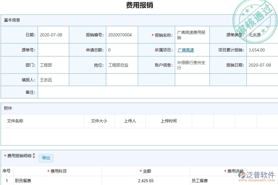 二、泛普軟件-公路工程企業(yè)管理系統(tǒng)中項(xiàng)目間接費(fèi)用報表的管控點(diǎn)及作用