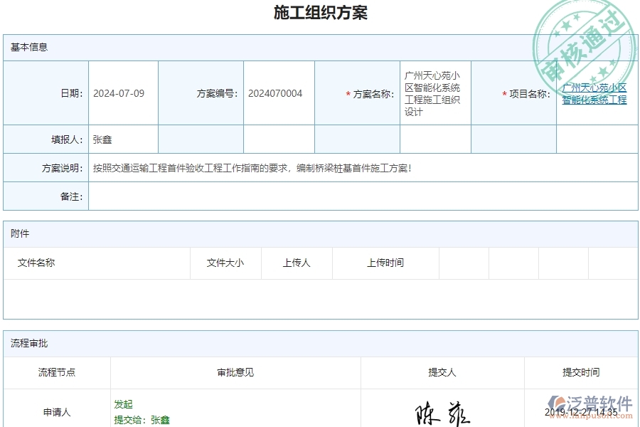 二、泛普軟件-安防工程行業(yè)業(yè)管理系統(tǒng)中施工組織方案查詢管理的亮點(diǎn)