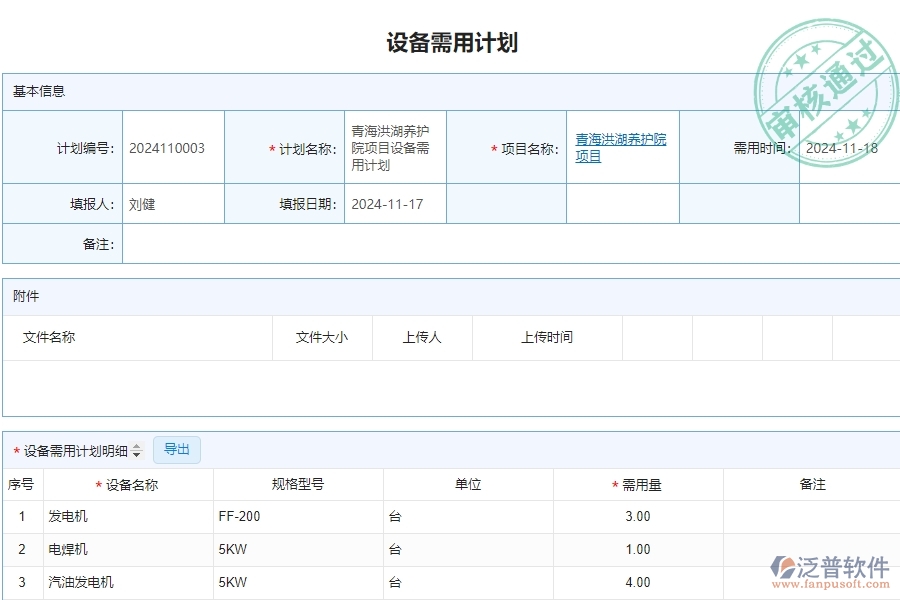 三、泛普軟件-安防工程企業(yè)管理系統(tǒng)中設備需用計劃查詢的優(yōu)點與缺點