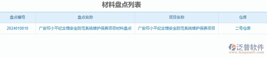 二、泛普軟件-安防工程管理系統(tǒng)如何解決工程企業(yè)的材料盤點的痛點