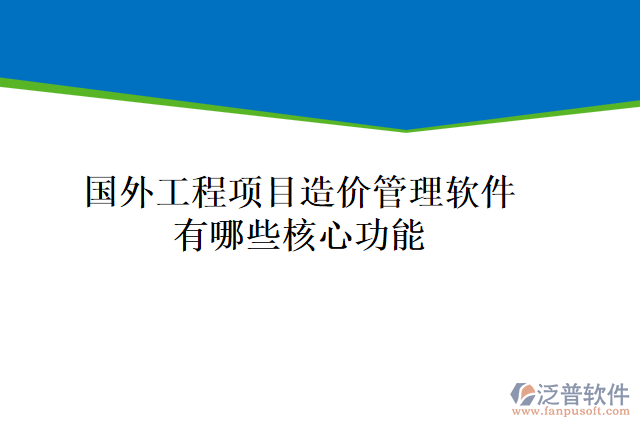 國外工程項(xiàng)目造價(jià)管理軟件有哪些核心功能