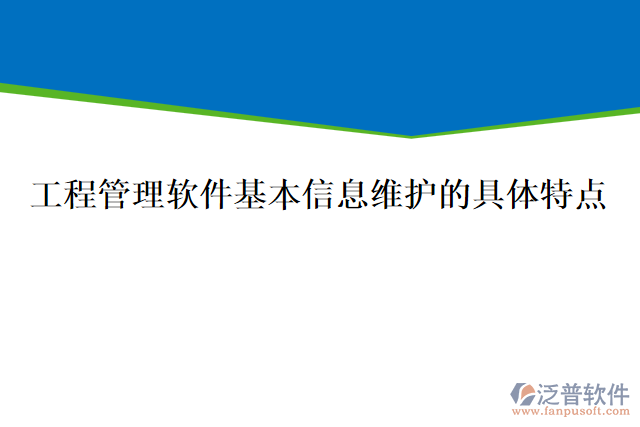 工程管理軟件基本信息維護的具體特點