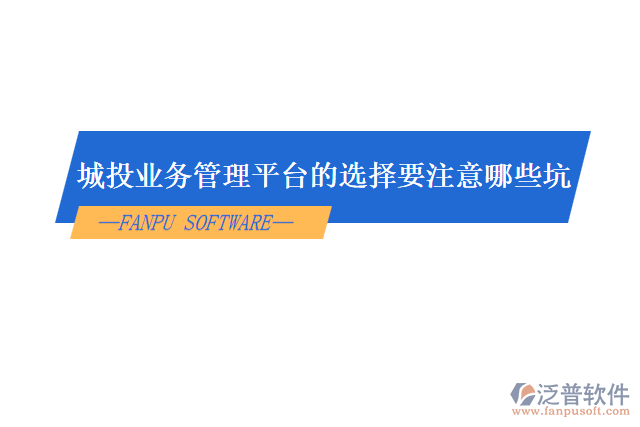 城投業(yè)務(wù)管理平臺的選擇需要注意哪些坑