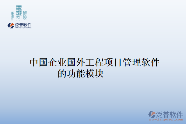 中國企業(yè)國外工程項(xiàng)目管理軟件的功能模塊