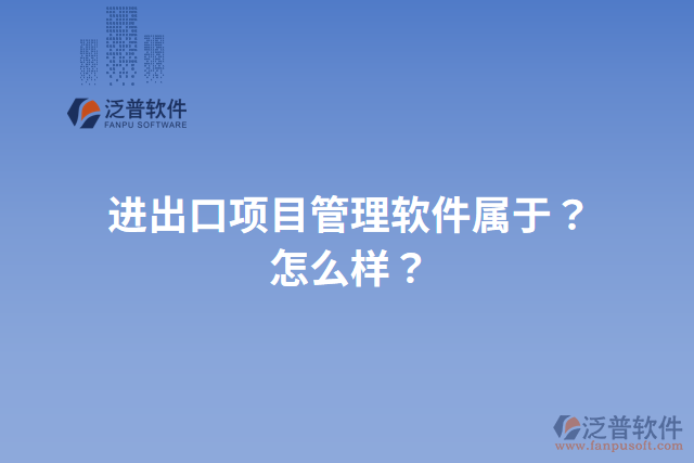 進(jìn)出口項(xiàng)目管理軟件屬于？怎么樣？