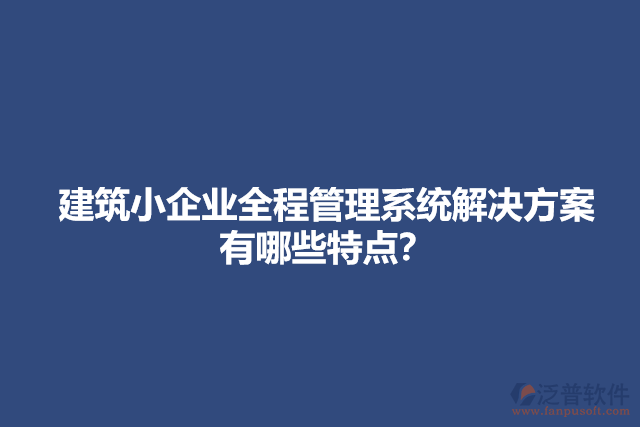 建筑小企業(yè)全程管理系統(tǒng)解決方案有哪些特點？