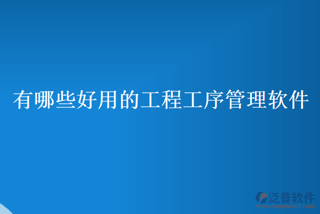 有哪些好用的工程工序管理軟件