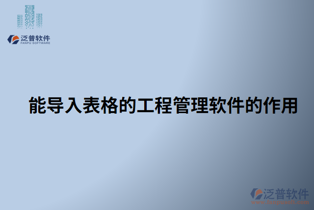 能導入表格的工程管理軟件的作用