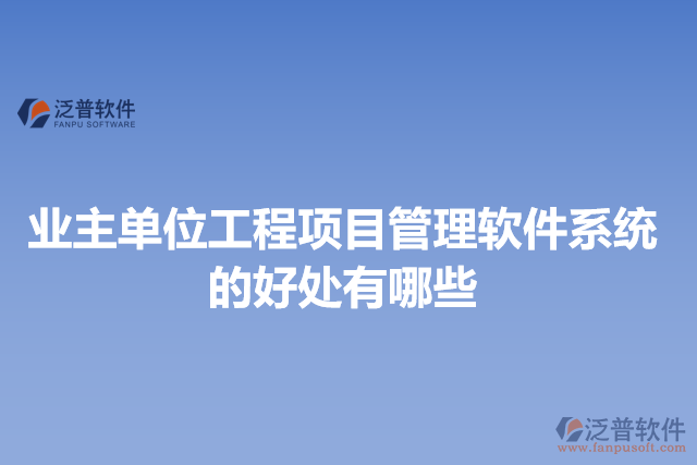 業(yè)主單位工程項目管理軟件系統的好處有哪些