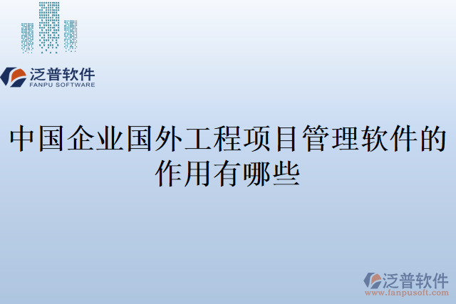 中國企業(yè)國外工程項目管理軟件的作用