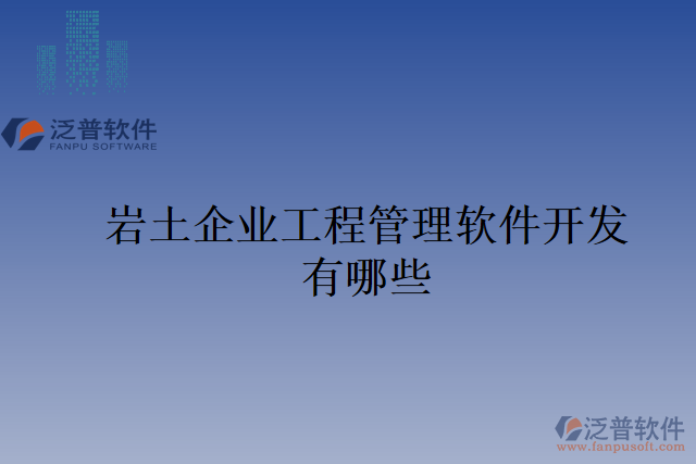 巖土企業(yè)工程管理軟件開發(fā)有哪些