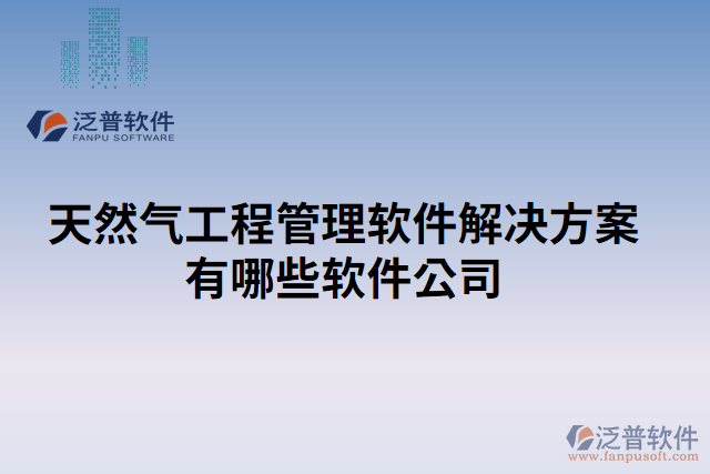 天然氣工程管理軟件解決方案有哪些軟件公司