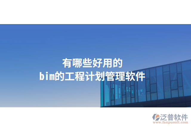 有哪些好用的bim的工程計劃管理軟件