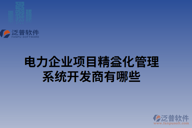 電力企業(yè)項(xiàng)目精益化管理系統(tǒng)開發(fā)商有哪些