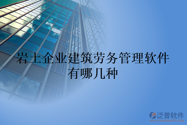 巖土企業(yè)建筑勞務(wù)管理軟件有哪幾種