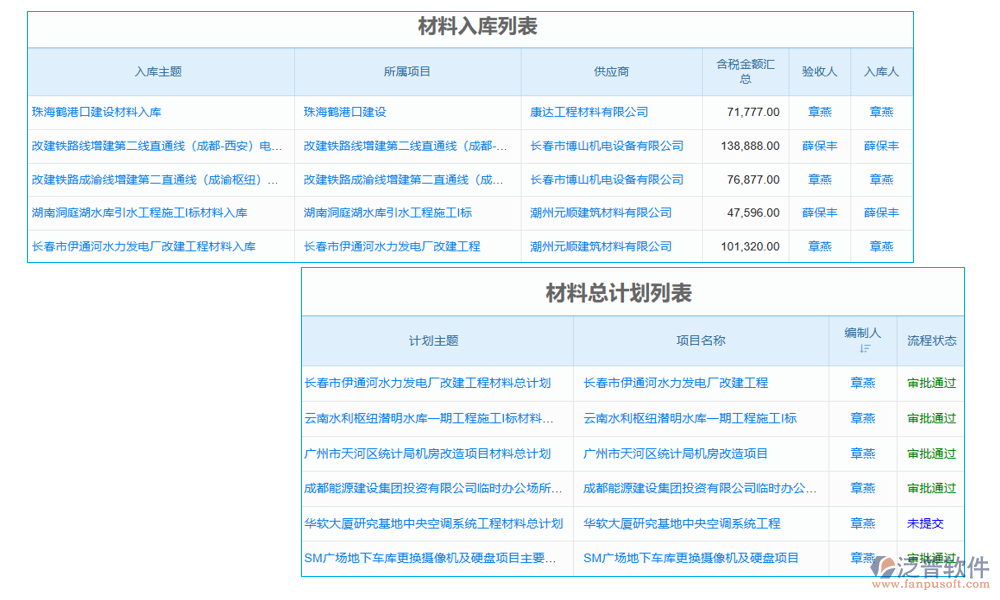 項(xiàng)目用料匯總管理軟件