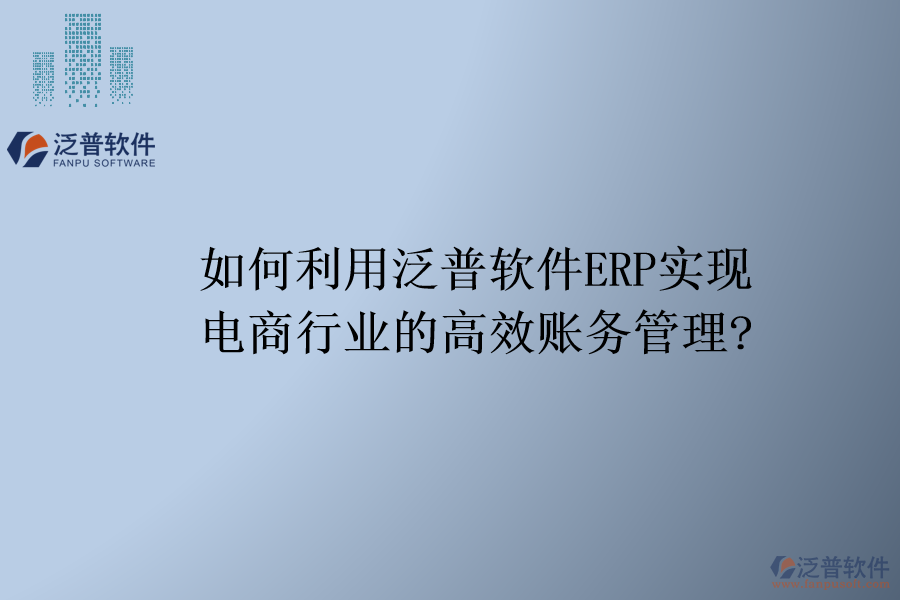 如何利用泛普軟件ERP實現(xiàn)電商行業(yè)的高效賬務(wù)管理?