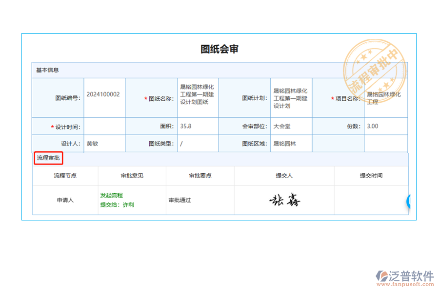 圖紙會審列表中的【流程狀態(tài)】字段